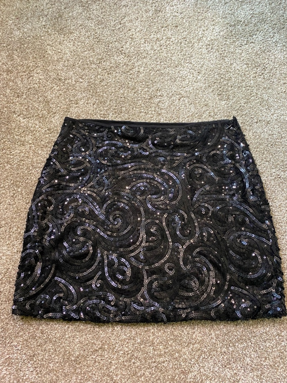 silence + noise Black Sequin Swirl Mini Skirt